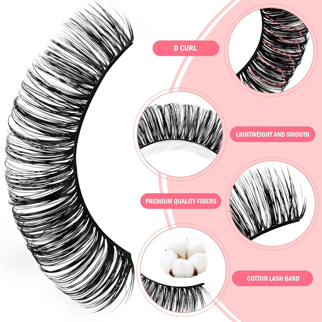 Set eyelashes 16 Piece